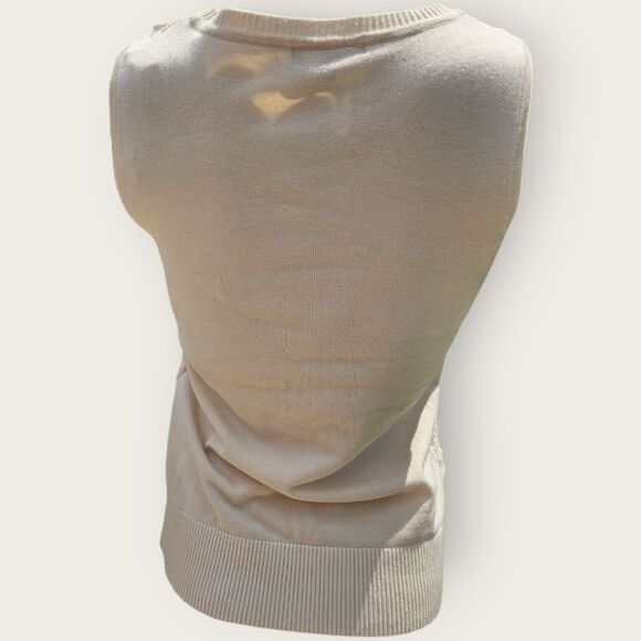 Leo Guy Creamy Ivory Beaded Embroidered Cardigan Tank Set Size 2 - Picture 5 of 16